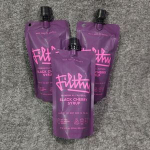 Filthy Black Cherry Syrup Cocktail Mixer 8 fl oz Each Bag (3 Pack) Exp 09/2026